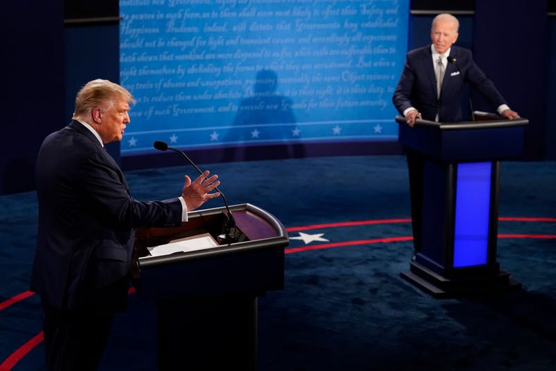 Donald Trump and Joe Biden debate in 2020