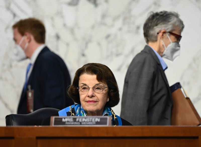 Ranking member U.S. Sen. Dianne Feinstein (D-CA) arrives before Supreme Court nominee Judge Amy Coney Barrett begins testifying before the Senate Judiciary Committee on the third day of her Supreme Court confirmation hearing on Capitol Hill on October 14, 2020 in Washington, DC.