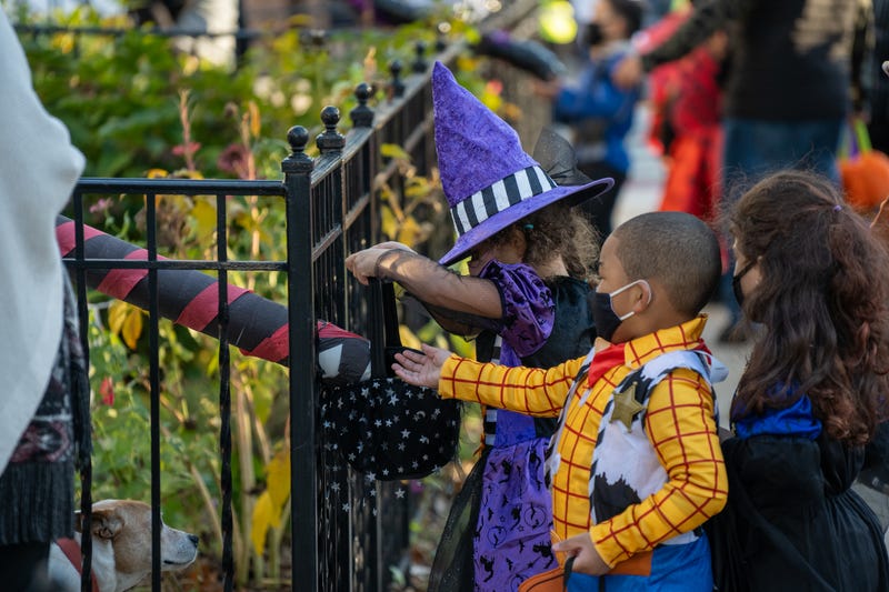 Children trick-or-treating in New York. Not the specific child who received THC candy.