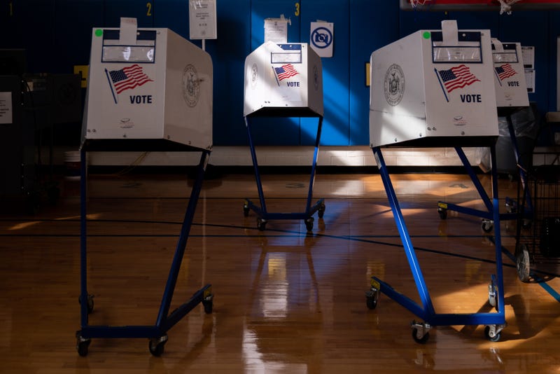 Voting booths at Public School 160 