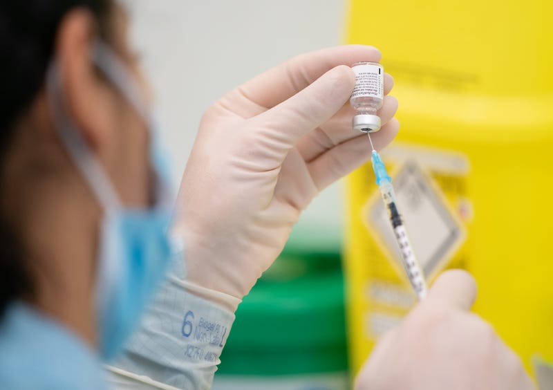 A nurse prepares to administer the Pfizer-BioNTech COVID-19 vaccine to patients at Croydon University Hospital, at the start of the largest ever immunisation programme in the UK's history on December 8, 2020 in London, United Kingdom.