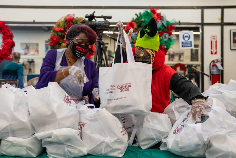 Members of the National Action Network prepare meals and celebrate Christmas by feeding the community at their annual event on December 25, 2020 in New York City. Due to COVID-19 restrictions, NAN's annual Christmas celebration became a two-day event with a toy distribution on Christmas Eve and a southern style holiday meal that's available to go on Christmas Day. 