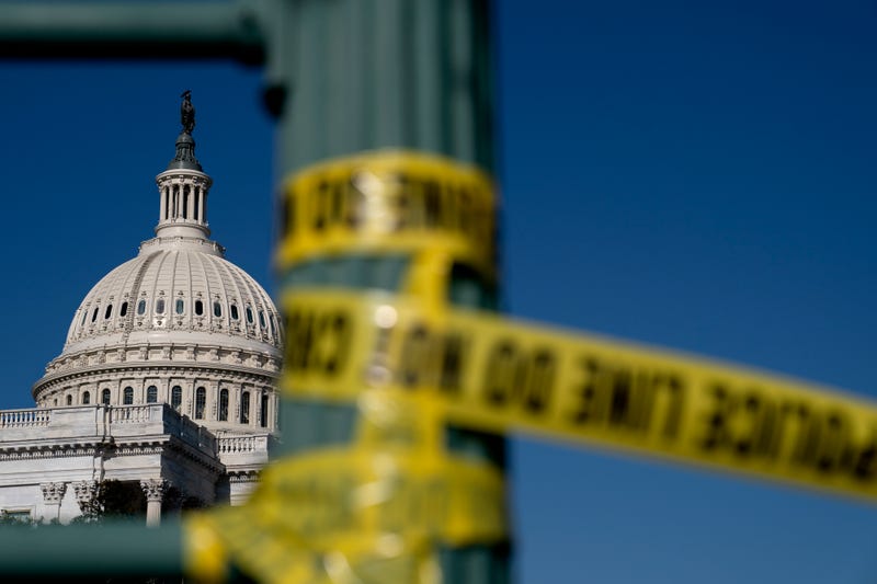 Police tape hangs near the U.S. Capitol on January 14, 2021 in Washington, DC. Security has been increased throughout Washington following the breach of the U.S. Capitol last Wednesday, and leading up to the Presidential Inauguration. 