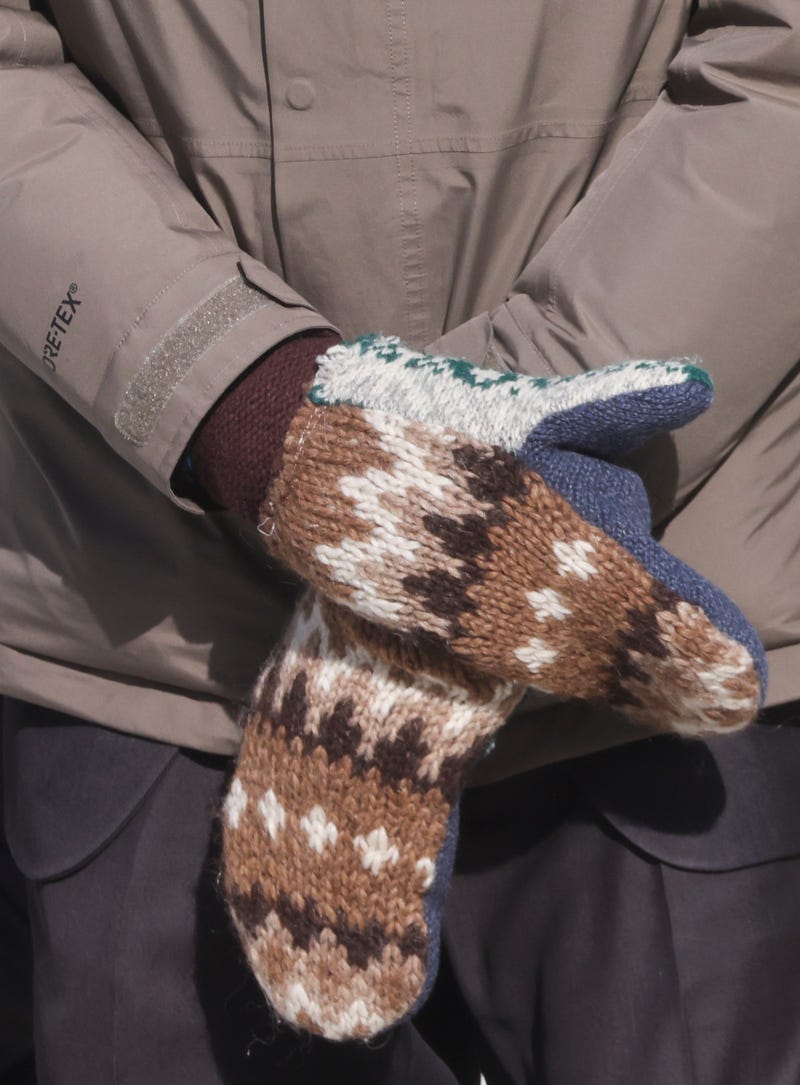 Senator Bernie Sanders(I-VT) wears mittens as he attends the inauguration of Joe Biden as the 46th President of the United States on the West Front of the US Capitol in Washington.