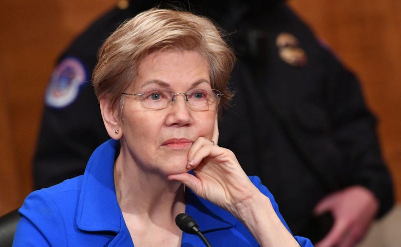 Senator Elizabeth Warren (D-MA) listens during the confirmation hearing for Marty Walsh, nominee for U.S. Labor Secretary.