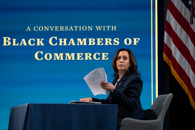 Vice President Kamala Harris attends a virtual roundtable with local Black Chambers of Commerce.