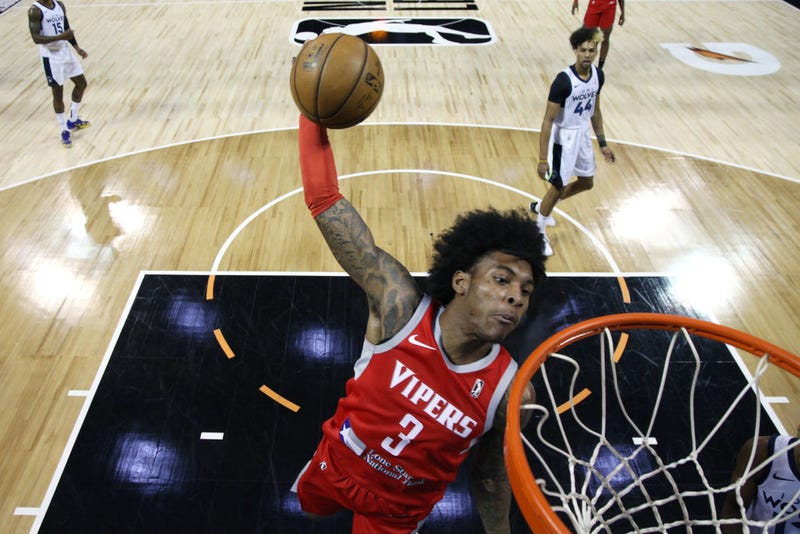 Kevin Porter Jr. of the Rio Grande Valley Vipers dunks the ball against the Iowa Wolves on March 2, 2021 at HP Field House in Orlando, Florida.