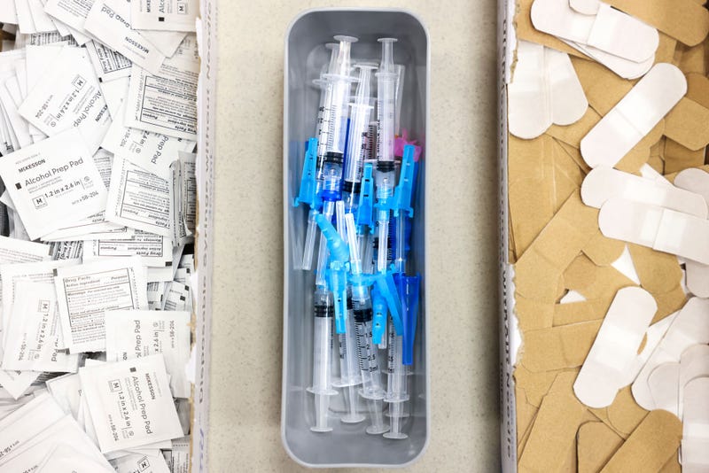 Prepared doses of the Johnson & Johnson COVID-19 vaccine on March 6, 2021 in Thornton, Colo. Photo by Michael Ciaglo/Getty Images