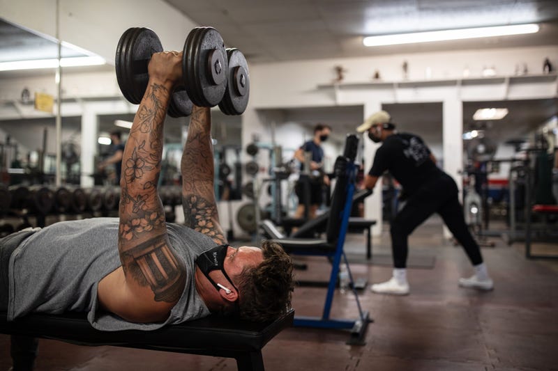 Danny Hitchcock works out at Hyde Park Gym on March 10, 2021 in Austin, Texas.