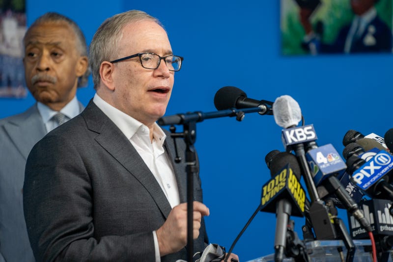 Scott Stringer speaks during a press conference at the National Action Network's House of Justice to denounce the rise of attacks against Asian Americans on March 18, 2021 in New York City.