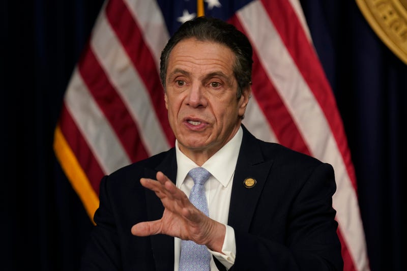 Governor Andrew Cuomo speaks during an event at his office on March 18, 2021 in New York City