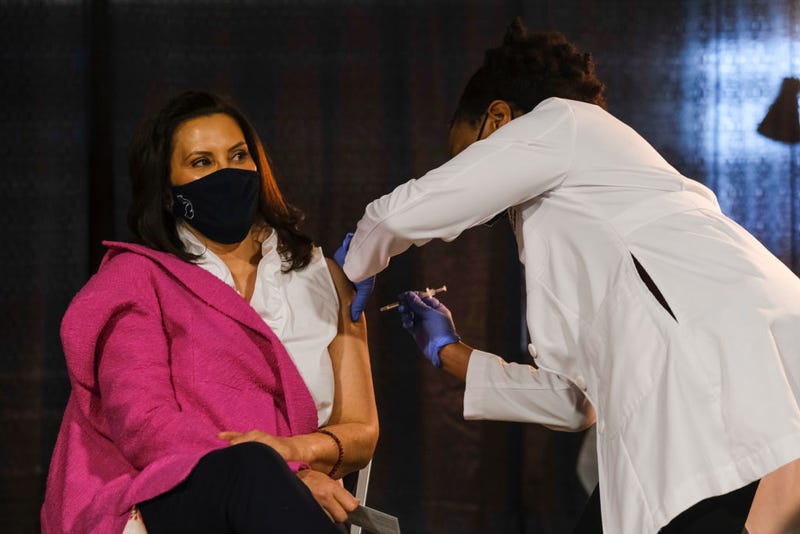 Whitmer receiving vaccine