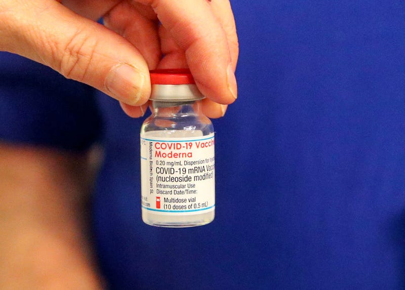 A vial of the Moderna Covid-19 vaccine.