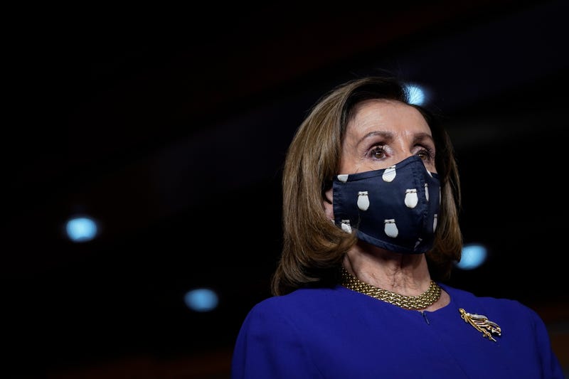 Speaker of the House Nancy Pelosi (D-CA) attends a news conference about the Paycheck Fairness Act on Capitol Hill on April 15, 2021 in Washington, DC.
