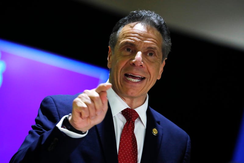 Then-Gov. Andrew Cuomo speaks at an event in Harlem in April