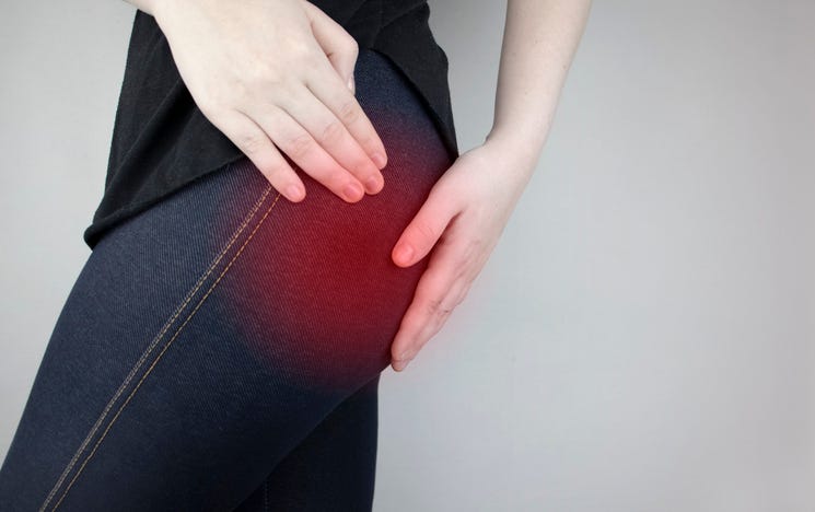 Woman Suffers From Buttock Pain