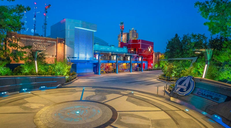In this handout photo provided by Disneyland Resort, A view of the Avengers Campus at Disney California Adventure Park on March 31, 2021 in Anaheim, California.