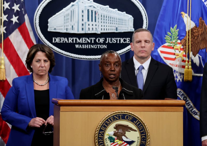Acting U.S. Attorney for the Northern District of California Stephanie Hinds speaks at a press conference with Deputy U.S. Attorney General Lisa Monaco and FBI Deputy Director Paul Abbate on June 7, 2021 at the Justice Department in Washington, D.C.