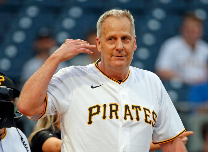 Actor Jeff Daniels is seen before the game between the Pittsburgh Pirates and the Los Angeles Dodgers