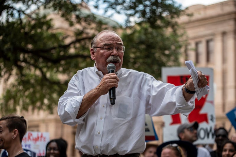 Texas Democratic Party Chairman Gilberto Hinojosa speaks at a rally at the state Capitol on June 20, 2021 in Austin, Texas.