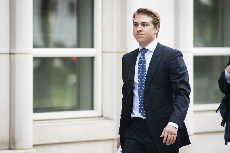 Matthew Grimes, managing director and chief investment officer of Falcon Peak Partners, arrives at criminal court in New York, U.S., on Monday, July 26, 2021. Colony Capital founder Tom Barrack Jr. and U.S. prosecutors have reached agreement on a bail package that will allow him to be freed ahead of a trial on charges that he illegally lobbied the government on behalf of the United Arab Emirates, according to people familiar with the case.