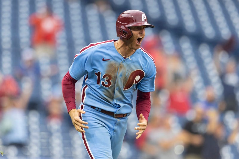 Brad Miller, who hit a walk-off grand slam for the Phillies to beat Washington on Thursday.