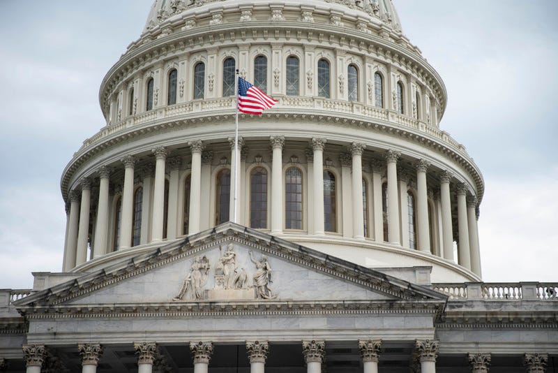 The exterior of the U.S. Capitol is seen during a rare Saturday session on August 7, 2021 in Washington, DC. The Senate will vote on amendments for the legislative text of the $1 trillion infrastructure bill ahead of August recess. (Photo by Sarah Silbiger/Getty Images)