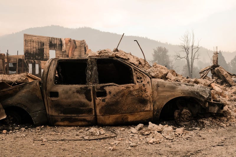Vehicle destroyed by Dixie Fire in Greenville, California.