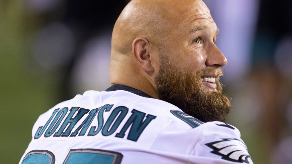 Lane Johnson has a message for Jalen Hurts critics: 'He works his a– off'