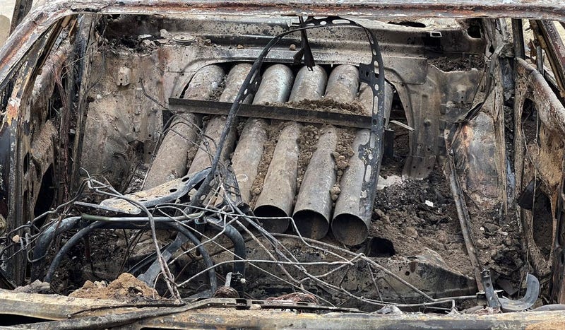 A view from the scene after at least five rockets were fired at the Afghan capital Kabul's Hamid Karzai International Airport on August 30, 2021. Local sources confirmed the rockets were fired but intercepted via defense systems installed at the airport. Casualties are feared, but no immediate details were available. US President Joe Biden had warned an attack was âvery likely,â as the clock is ticking for the full withdrawal of US forces by the deadline, Tuesday, set by the Taliban, who took control of Kabul on Aug. 15.