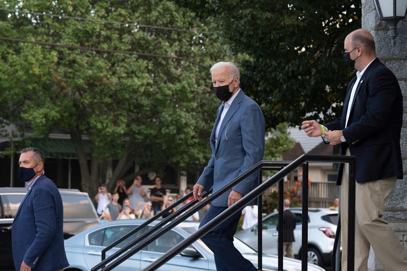 US President Joe Biden departs a church service at St Edmond Catholic Church in Rehoboth Beach, Delaware, on September 18, 2021.