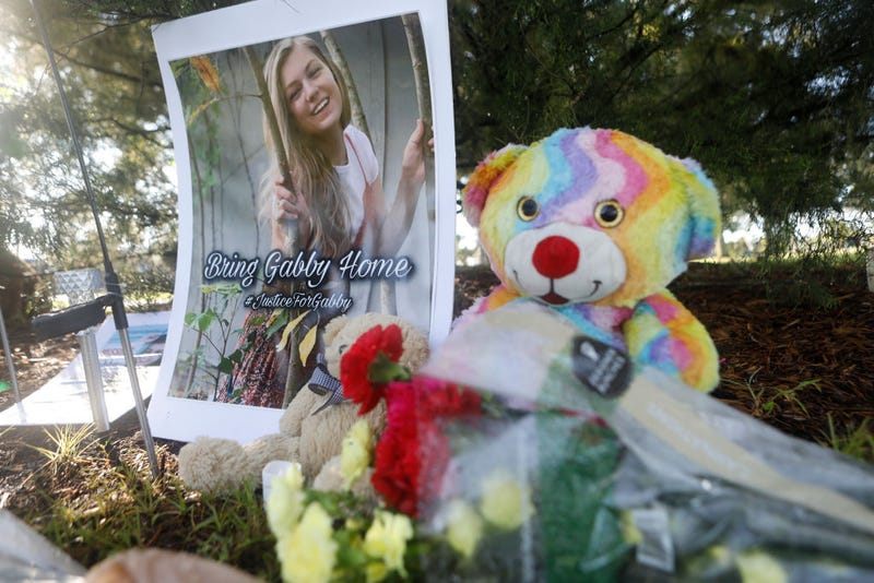 A makeshift memorial dedicated to Gabby Petito is located near City Hall on September 20, 2021 in North Port, Florida.