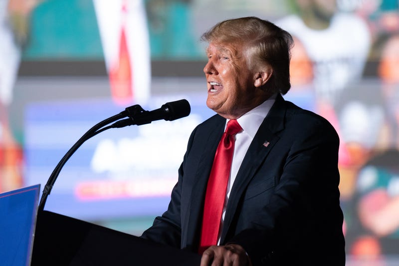 Former President Donald Trump at a rally in Georgia.