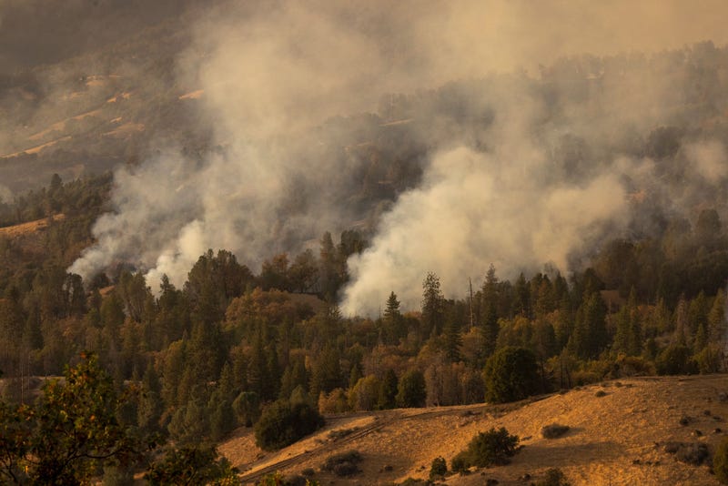 Fire consumes forests in the Pine Flat area as the Windy Fire continues to spread on September 27, 2021, south of California Hot Springs, California. The wildfire has burned through numerous groves of giant sequoia trees and is now threatening small communities scattered throughout the Southern Sierra foothills in Sequoia National Forest, south of Sequoia National Park and Giant Sequoia National Monument. 