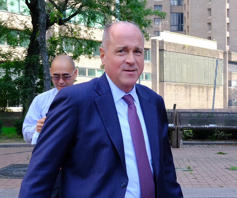 Sergeants Benevolent Association President Ed Mullins arrives at NYPD headquarters on Sept. 8, 2021. 
