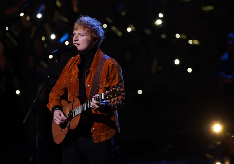 Ed Sheeran performing on stage during the first Earthshot Prize awards ceremony at Alexandra Palace on October 17, 2021 in London, England.