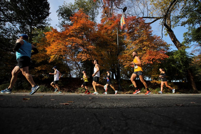 People participate in the 50th running of the New York City Marathon in New York, the United States on Nov. 7, 2021.