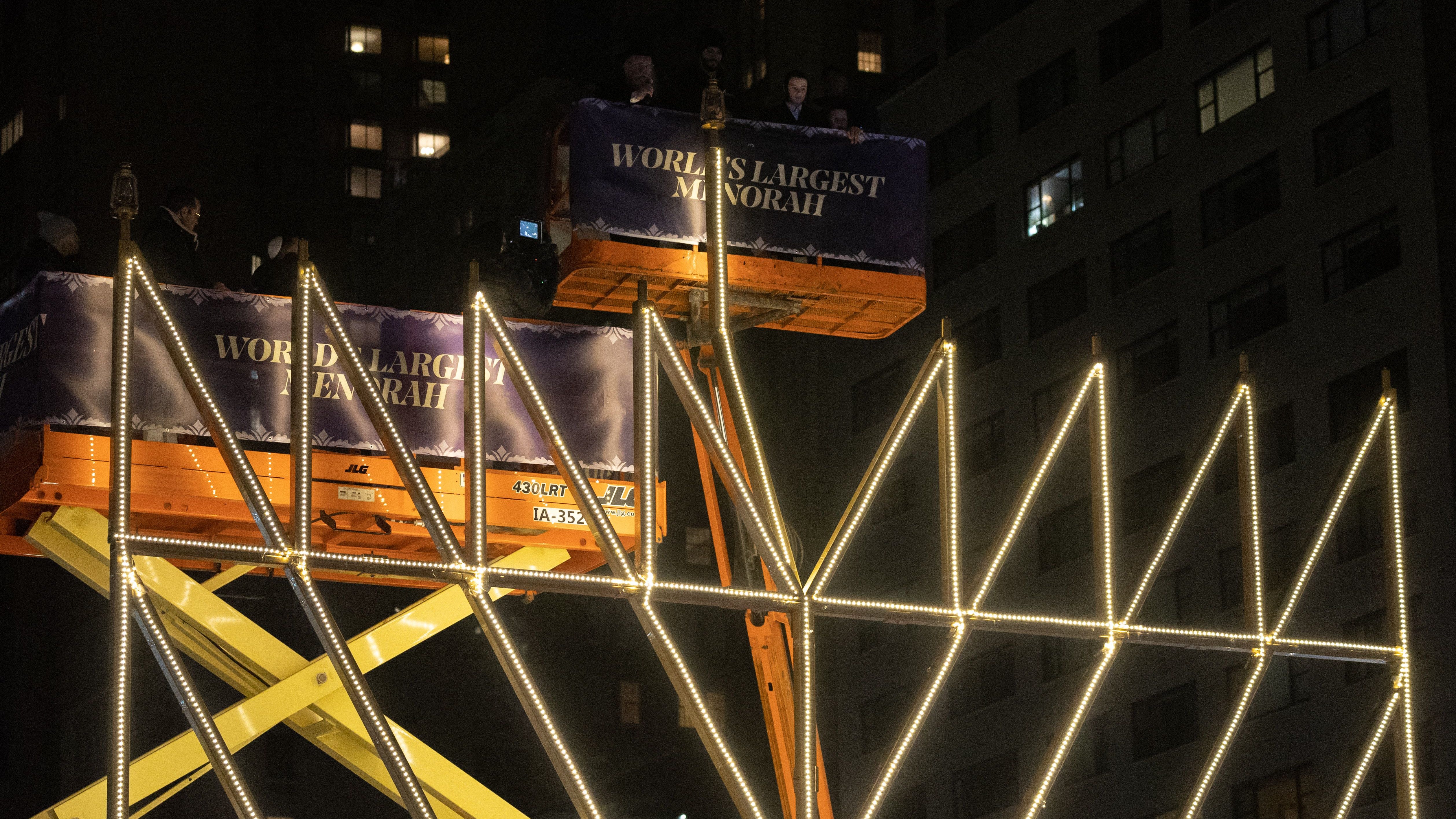 VIDEO: Lighting of world's largest menorah near Central Park, Eric Adams attends