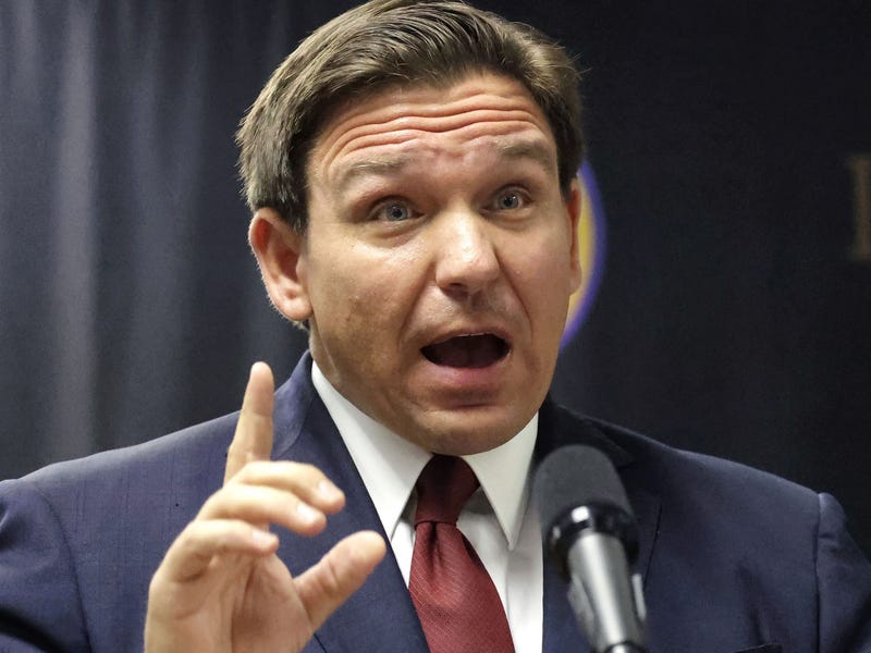 Florida Gov. Ron DeSantis arrives to announce a proposal for an increase in pay for state law enforcement agencies to encourage more officers to relocate to Florida, during a press conference at the Florida Highway Patrol Troop D headquarters in Orlando, Florida, Monday, Nov. 29, 2021.