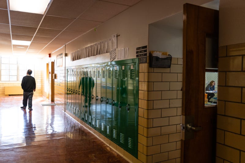 Lockers in hallway