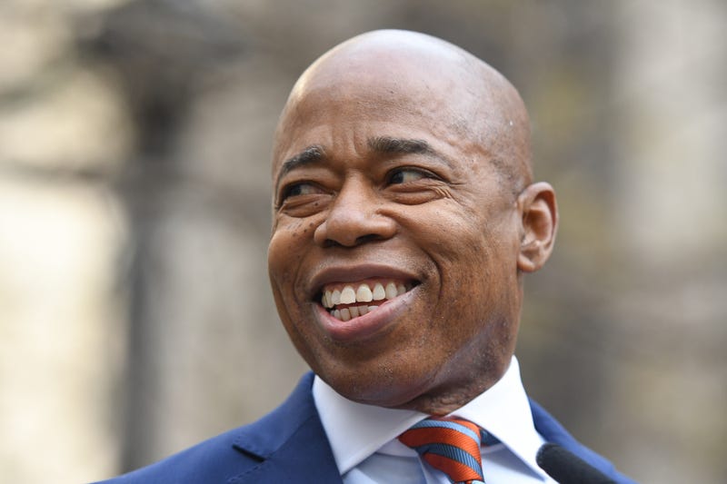 Eric Adams, mayor of New York, speaks during a news conference outside the Manhattan Civil Courthouse in New York, U.S., on Thursday, Jan. 13, 2022.
