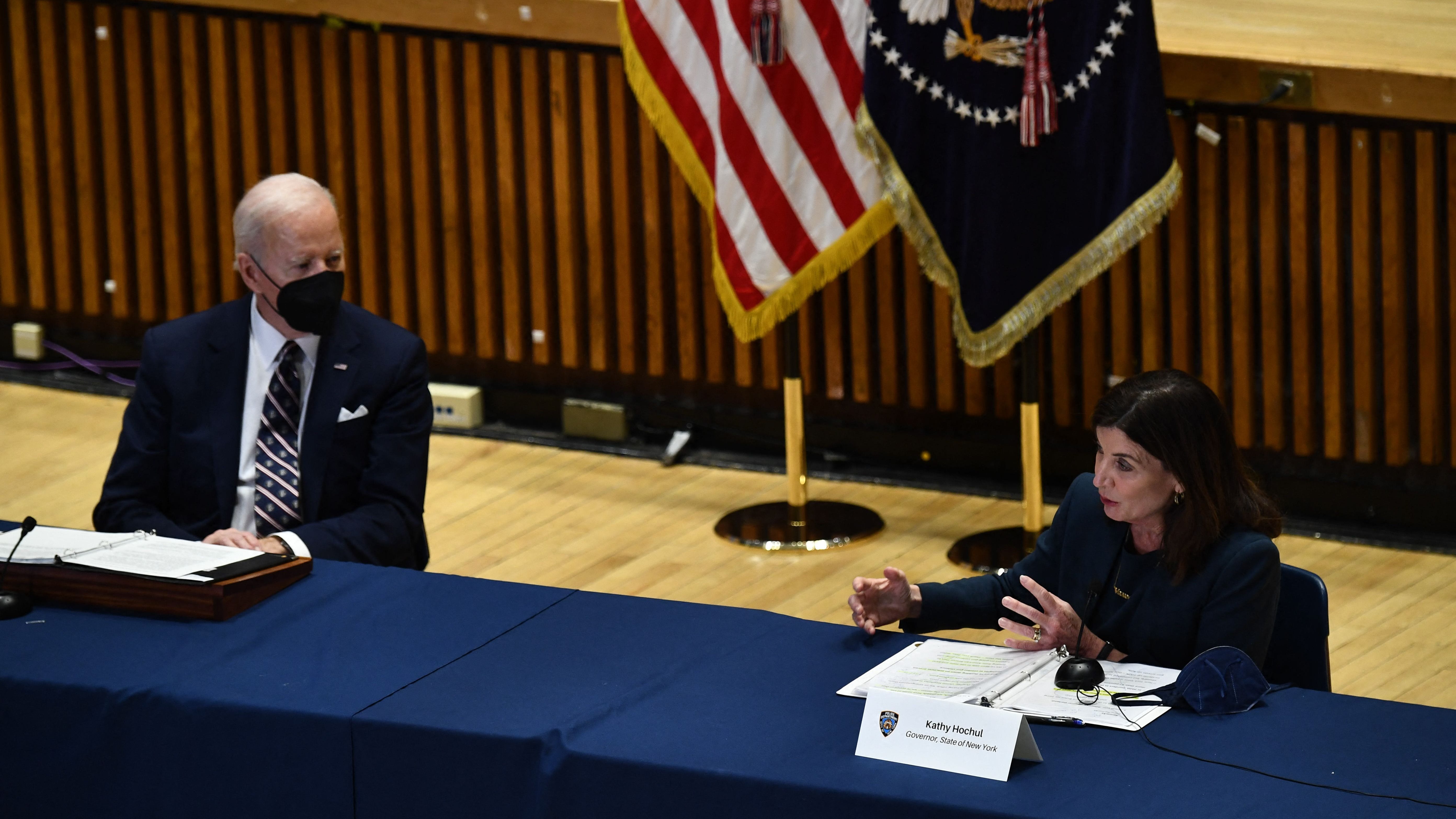 BIDEN IN NYC: President meets with Adams, Hochul at NYPD HQ over gun violence