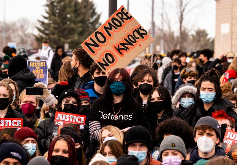Protests following the killing of Amir Locke in February of 2022 in St. Paul, Minnesota. 