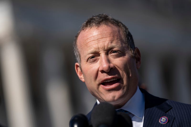 Rep. Josh Gottheimer (D-NJ) speaks during a news conference about rising national crime rates on Capitol Hill on February 9, 2022 in Washington, DC. Recent data from the CDC's National Center for Health Statistics and the FBI suggest the homicide rate for the United States rose 30 percent between 2019 and 2020 and violent crime rose 5 percent from 2019 to 2020.