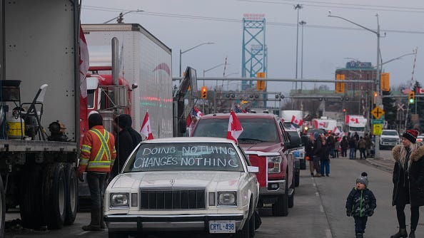 Windsor mayor vows to end US-Canadian border crisis as protestors choke off critical supply chain at the Ambassador Bridge