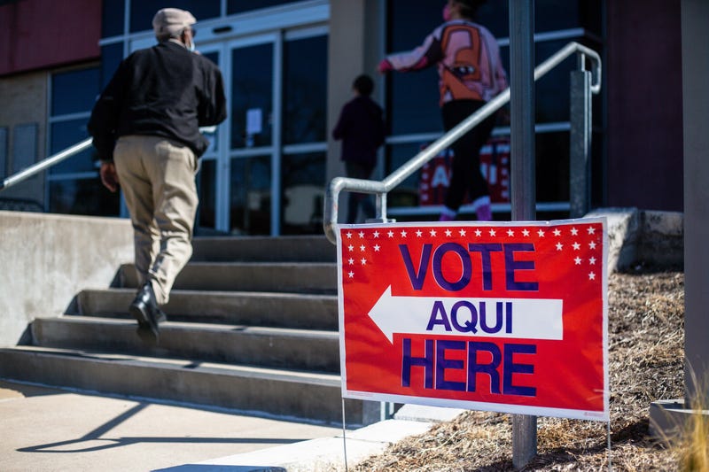 People vote at the Carver Branch Library on March 1, 2022 in Austin, Texas. Today Texans are headed to the polls to vote in the state's first primary of the 2022 midterm election season.