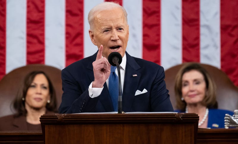 Kamala Harris, Joe Biden and Nany Pelosi during State of the Union address 