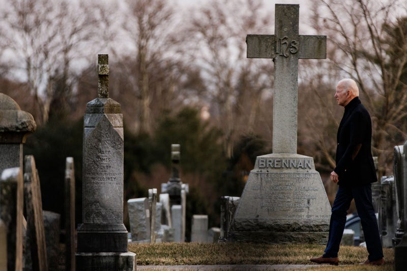 US President Joe Biden arrives to attend mass at St Joseph on the Brandywine Catholic Church in Wilmington, Delaware, on March 5, 2022. 