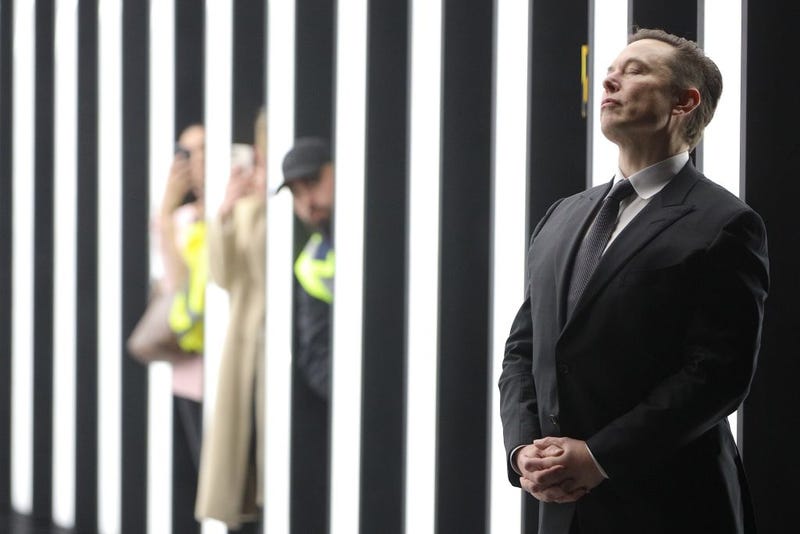 Tesla CEO Elon Musk during the official opening of the new Tesla electric car manufacturing plant on March 22, 2022, near Gruenheide, Germany.  