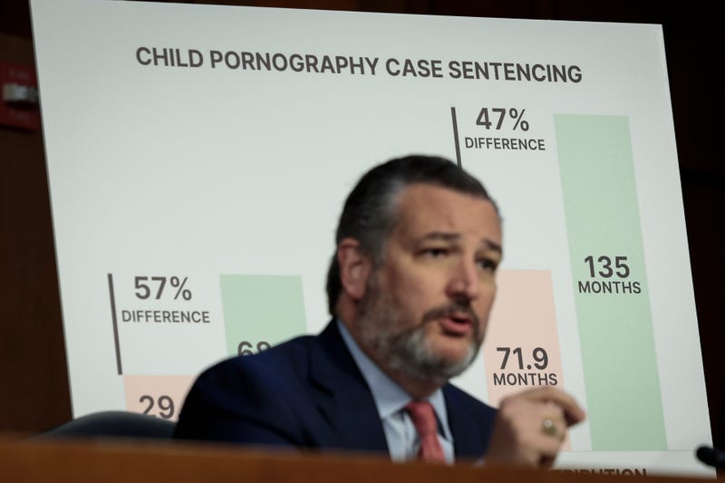 Sen. Ted Cruz (R-TX) speaks during a Senate Judiciary Committee business meeting to vote on Supreme Court nominee Judge Ketanji Brown Jackson on Capitol Hill, April 4, 2022.
